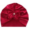 Baby Tulband – Luxe Rood Fluweel Feestelijk