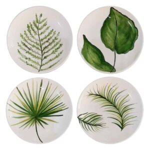 Keramisch Serviesbord – Groen Blad (Set van 4)