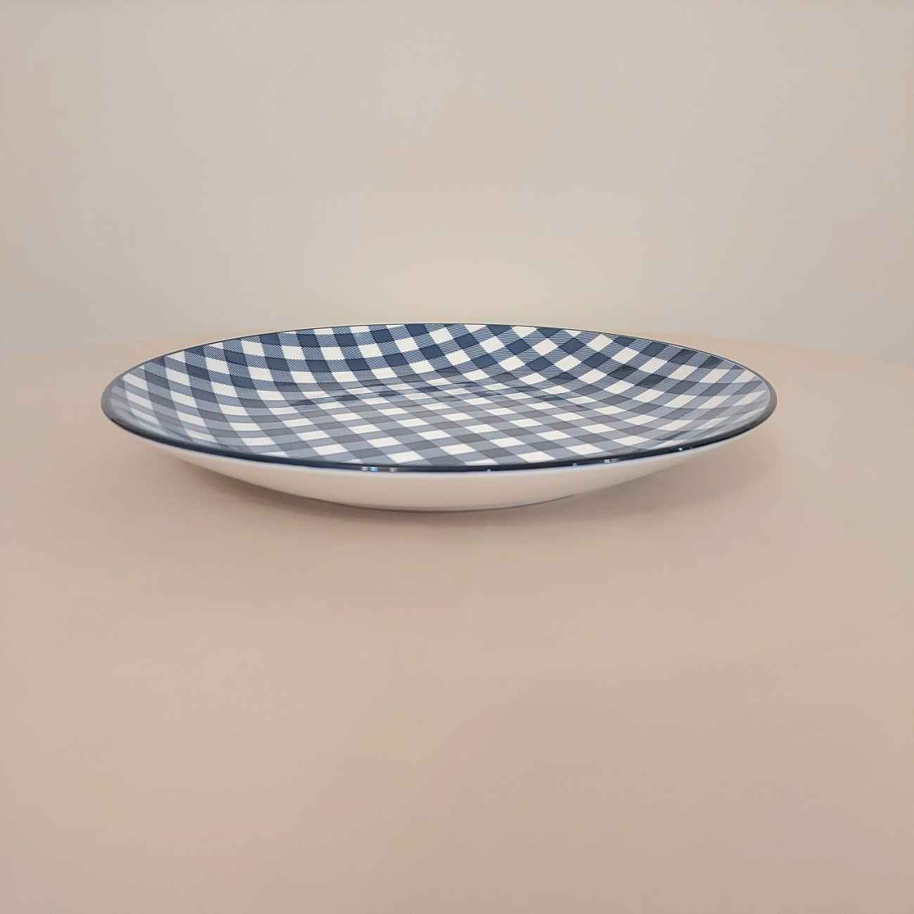 Keramisch Serviesbord – Geruit (Navy Blauw)