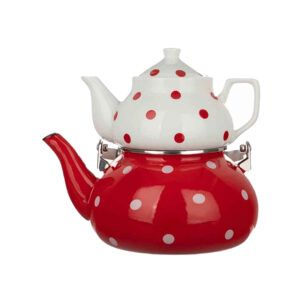 Keramisch Dubbel Theepot Set – Polkadot