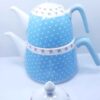 Keramisch Dubbel Theepot Set – Blauw Polkadot