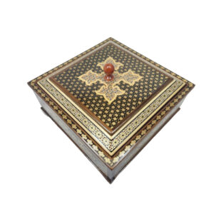 Elegante houten Khatam Kari snoepschaal