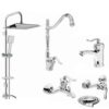 Complete Douche, Krabben & Accessoires Badkamer Set – Rose