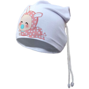 Witte Katoenen Babymuts (0-12 Maanden)