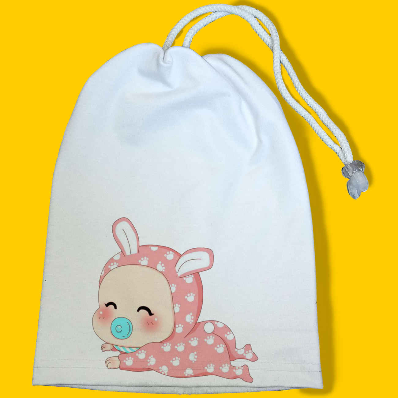 Witte Katoenen Babymuts (0-12 Maanden)
