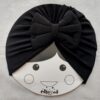 Baby Tulband met Zwarte Strik - Zacht & Warm - Zwart