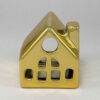 Decoratieve Keramische Kandelaar met Huisje Ontwerp in Goud