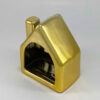 Decoratieve Keramische Kandelaar met Huisje Ontwerp in Goud