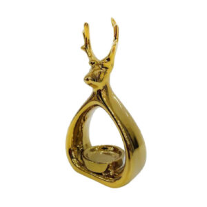 Decoratieve Keramische Kandelaar met Hert Ontwerp in Goud