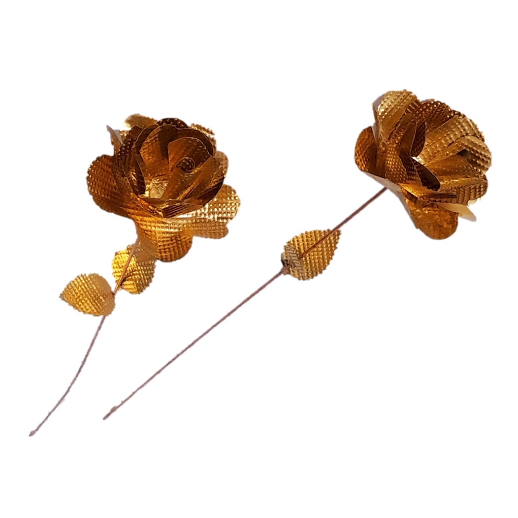 Handgemaakte Koperen Rozenbloem – Bloemenkunst (10x)