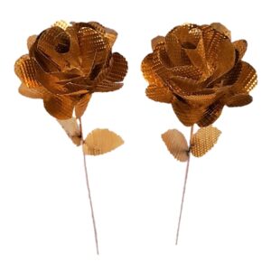 Handgemaakte Koperen Rozenbloem – Bloemenkunst (10x)