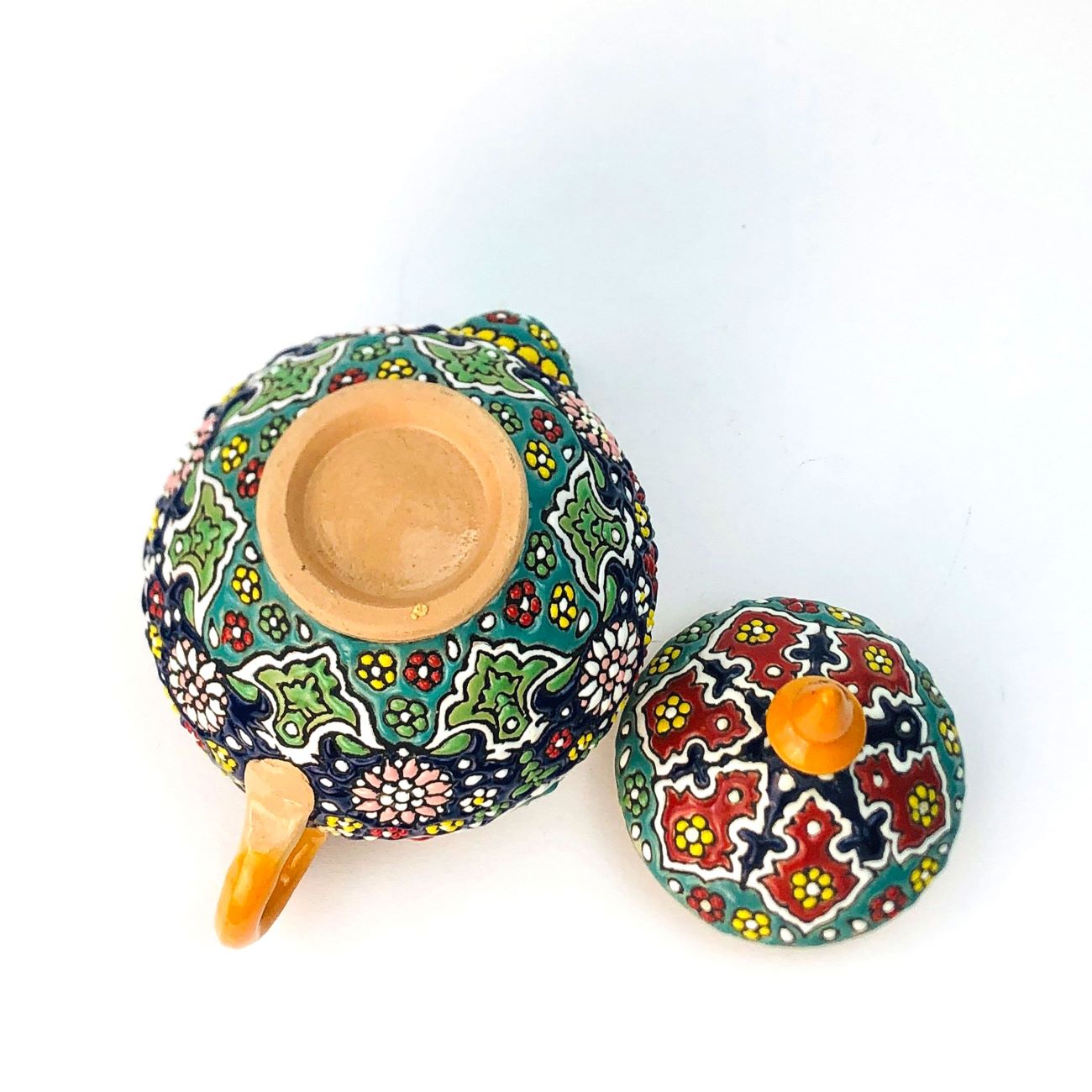 Decoratieve Aardewerk Theepot met Paisley Minakari Email Ontwerp Model Shabestan