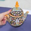 Decoratieve Aardewerk Theepot met Paisley Minakari Email Ontwerp Traditioneel Model