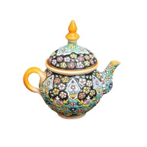 Decoratieve Aardewerk Theepot met Paisley Minakari Email Ontwerp Traditioneel Model