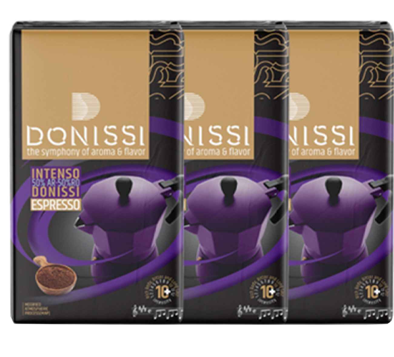 Donissi Espresso Koffiepoeder – Voor Liefhebbers 50/50 (3x250g)