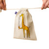 Katoenen Trekkoord Opbergzak – Giraffe Ontwerp