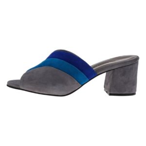 Elegante lichtgrijze suede sandalen met open teen
