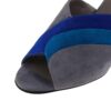 Elegante lichtgrijze suede sandalen met open teen