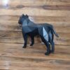 Geometrisch Pitbull Kubisme Beeld – Handgemaakt Moderne Kunst