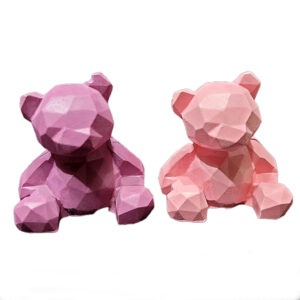 Geometrisch Teddybeer Kubisme Beeld – Artistiek Decor Idee (Set van 2)