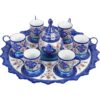Handgemaakt Perzisch Theeservies – Minakari Email Blauw