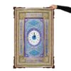 Handgemaakte Perzische Houten Wandklok – Inlegwerk Kunst