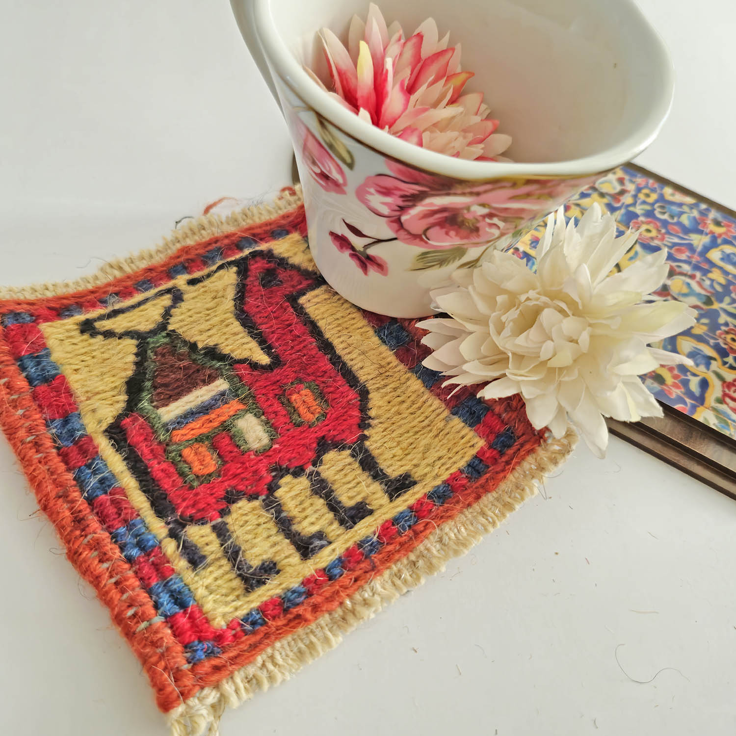Handgeweven Perzische Kilim Onderzetter – Karavaan