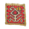 Magenta Geometrische Kilim Onderzitter – Handgeweven Wollen Vierkant, Boho Traditioneel