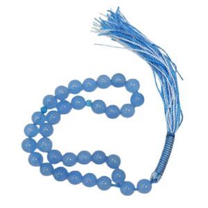 Islamitische Blauwe Agaat Rozenkrans – 33 Kralen