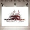 Islamitische Canvas Wandkunst van Kaaba – Schetsstijl van Kaaba, Symbool van Eenheid