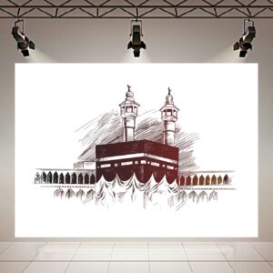 Islamitische Canvas Wandkunst van Kaaba – Schetsstijl van Kaaba, Symbool van Eenheid