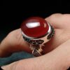 Islamitische Jemenitische Aqeeq Zilveren Ring voor Heren – Authentiek Islamitisch Ontwerp