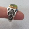 Islamitische Peridot Zilveren Ring voor Mannen met Ya Hussain Kalligrafie