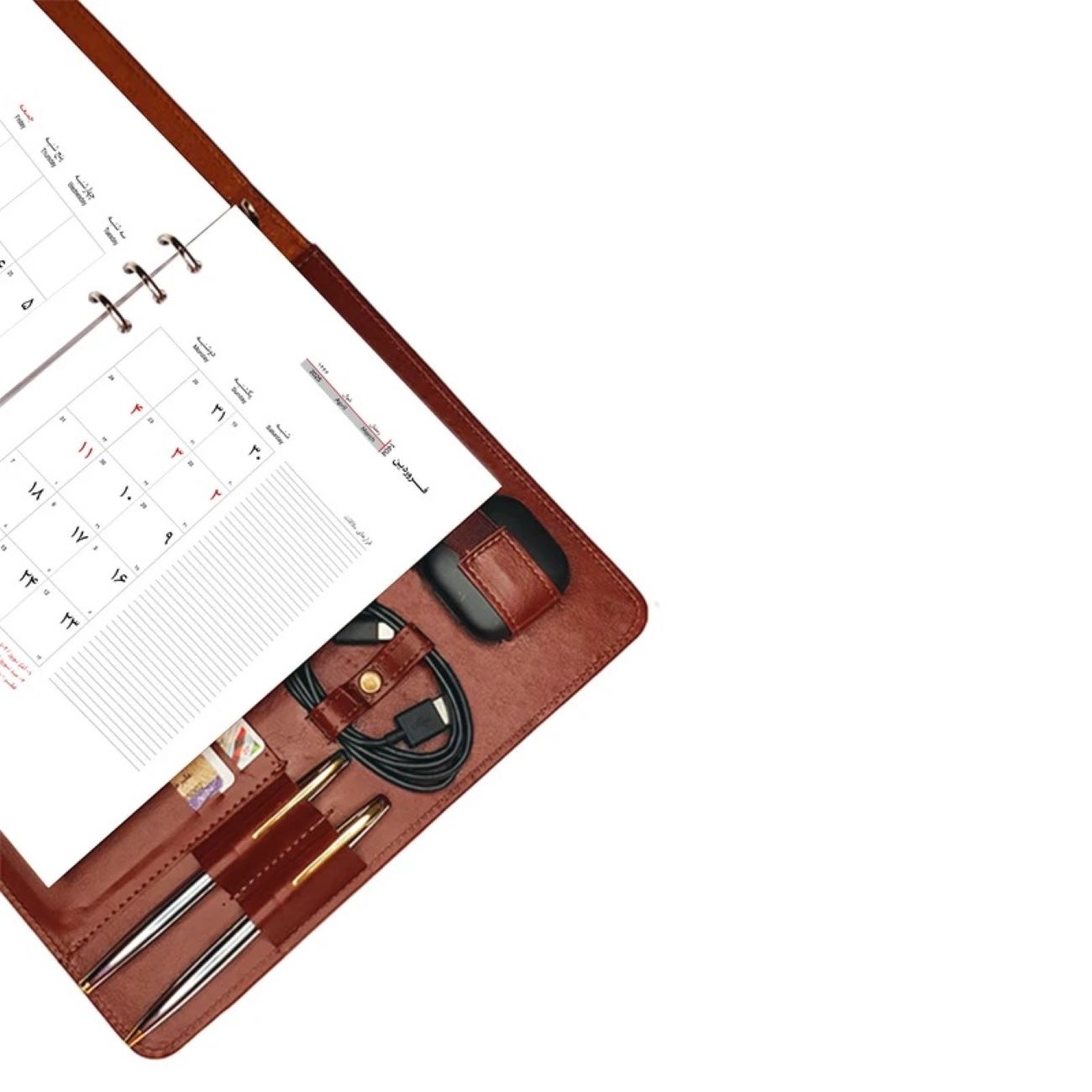Leren Dagplanner 1404 Perzische Dagelijkse Kalender | Elegante Planner Organizer