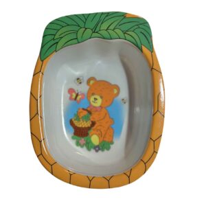 Melamine Kinderkom – Voor Jouw Kinderen met Ananas Ontwerp, Set van 2