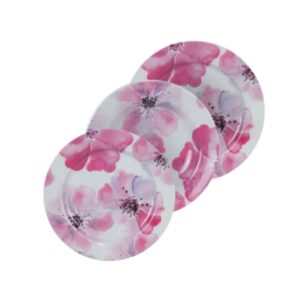 Melamine Bordenset Roze Bloemen – Duurzaam (Set van 18)
