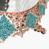 Koperen Spiegelset – Zilver Gegraveerd Turkoois