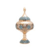 Perzische Decoratieve Koperen Set - Fles & Chocoladekom Turkoois