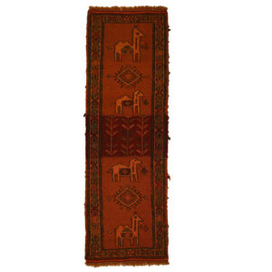 Perzische Kilim Tapijt van Wol, Handgeweven in Khorasan met Diermotieven