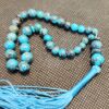 Perzische Neyshabur Turkoois Rozenkrans: 33 Kralen Tasbih