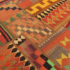 Perzisch Patchwork Kilim Tapijt Handgeweven Geometrisch Oranje