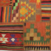 Perzisch Patchwork Kilim Tapijt Handgeweven Geometrisch Oranje