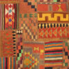 Perzisch Patchwork Kilim Tapijt Handgeweven Geometrisch Oranje