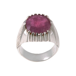 Perzische Robijn Zilveren Ring – Elegantie voor Mannen