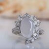 Perzische Damesring Zilver - Jemenitische Agaat & Diamantzetting