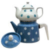 Porseleinen Dubbel Theepot Set – Perfect als Geschenk, Duurzaam met Polkadot Ontwerp