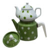 Porseleinen Dubbel Theepot Set – Perfect als Geschenk, Duurzaam met Polkadot Ontwerp