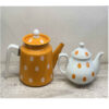 Porseleinen Dubbel Theepot Set – Perfect als Geschenk, Duurzaam met Polkadot Ontwerp