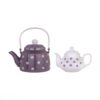 Porseleinen Dubbel Theepot Set – Geschikt voor Thee, Duurzaam met Polkadot Ontwerp