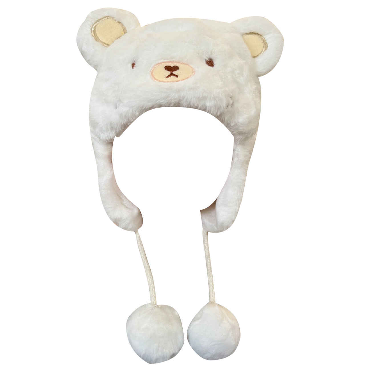 Witte Babymuts – Zacht Kunstbont met Dierenthema